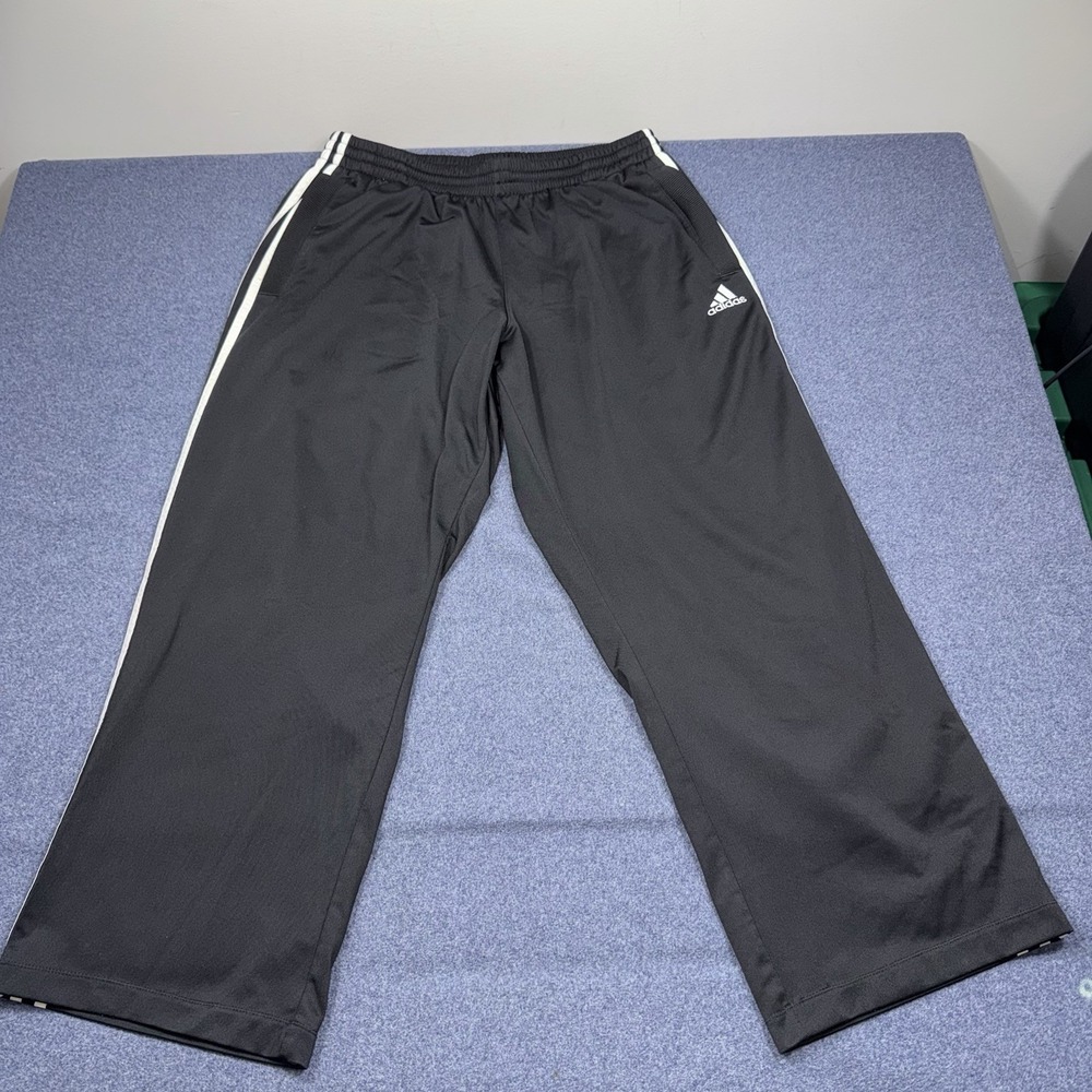 Adidas VC Post Game Pants Mens Medium Black White Striped Baggy Wide Leg Y2K